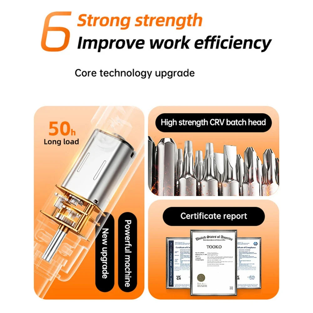 Rechargeable electric precision screwdriver detail