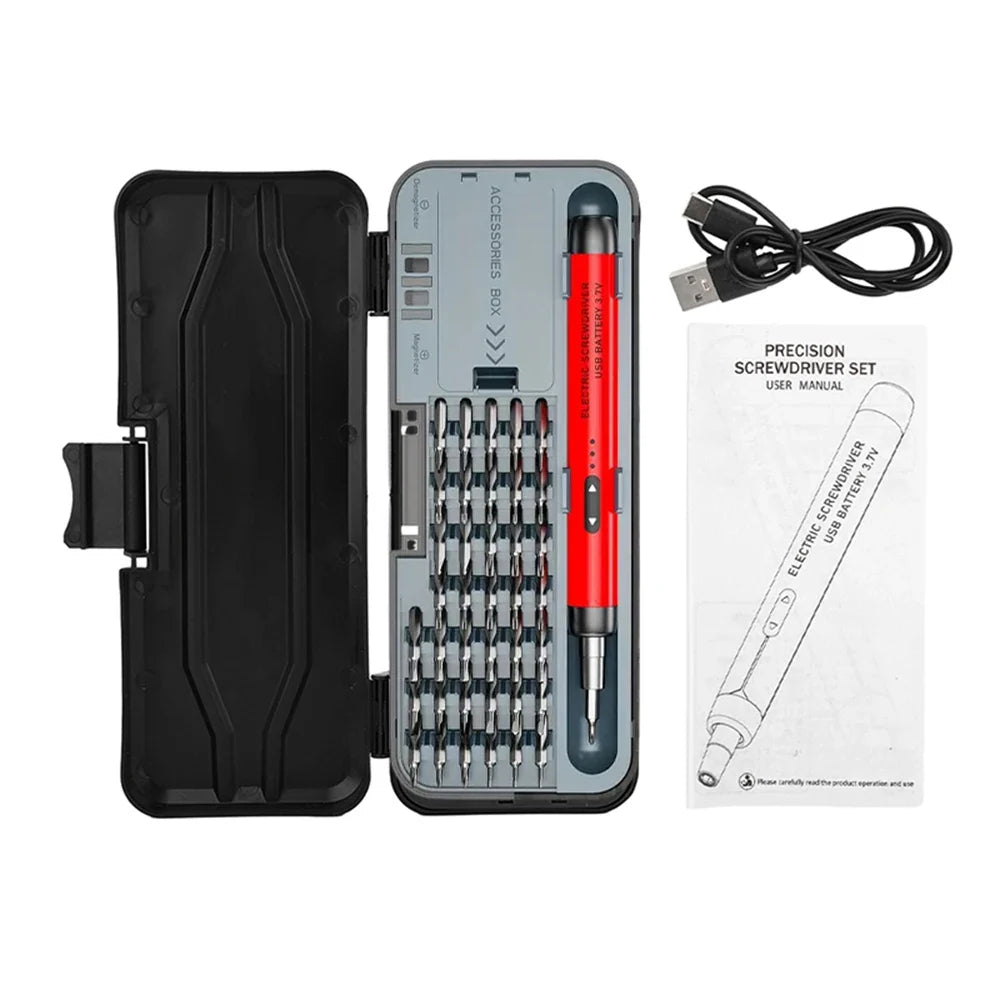 Compact rechargeable screwdriver set
