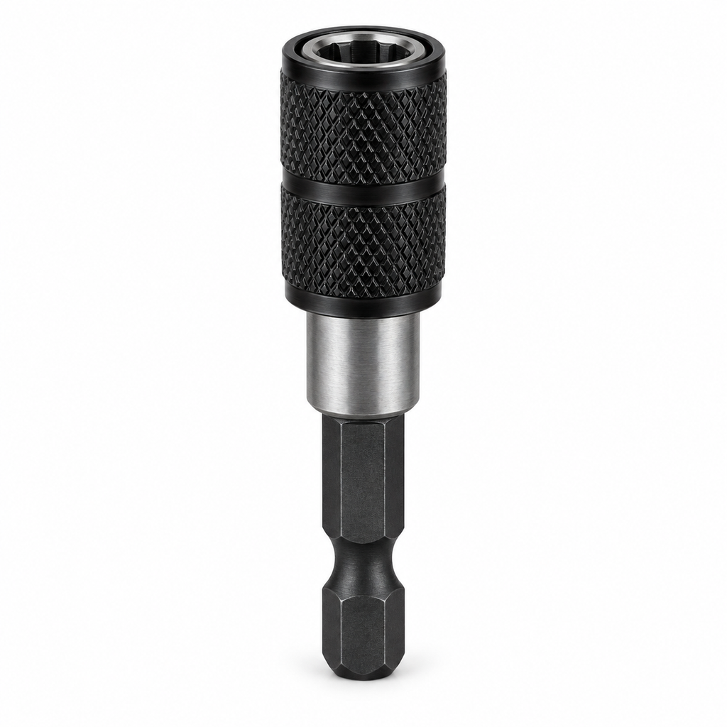 Single black magnetic quick-release bit holder