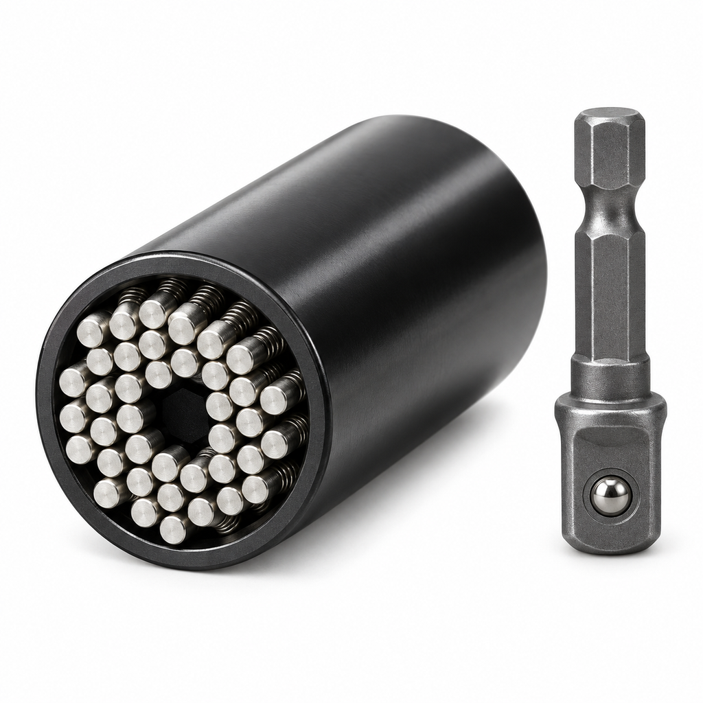 Universal 7–19 mm socket with drill adapter
